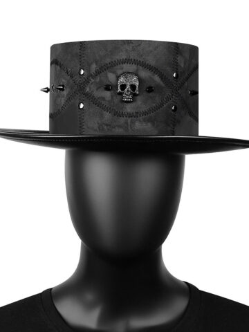 Black Skull Plague Doctor Hat
