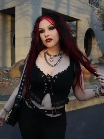 Women Sexy Elegant Gothic Lace Splice Lace-Up Slim-Fit Tank Top