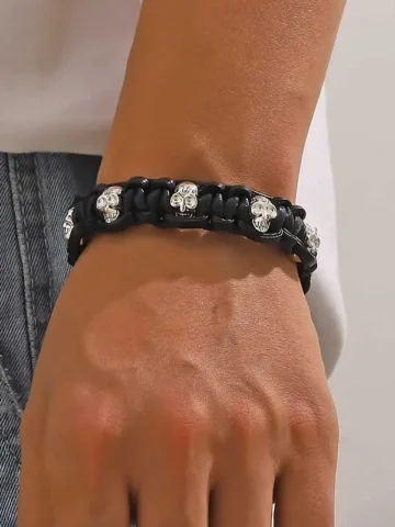 Men Fashion Casual Hip Hop Diablo Gothic Skull Bracelet
