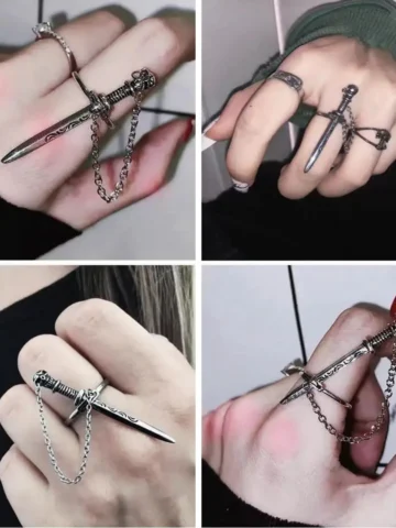 Creative Personalized Gothic Dark Cross Sword Ring