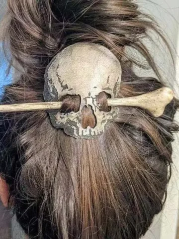Halloween Women Vintage Gothic Skull Moth Hairpin