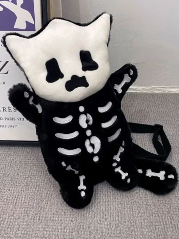 Halloween Gothic Cute Creative Skull Plush Shoulder Bag