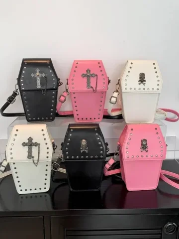 Gothic Vintage Cross Studded Crossbody Bag