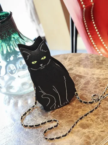 Gothic Creative Black Cat Crossbody Bag