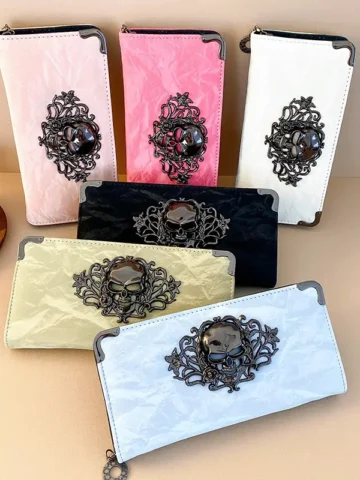 Gothic Halloween Skull Retro Personalized Wallet