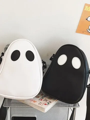 Gothic Women Fashion Funny Personality Interesting Cute Demon Ghost Contrast Color Stitching Messenger Bag