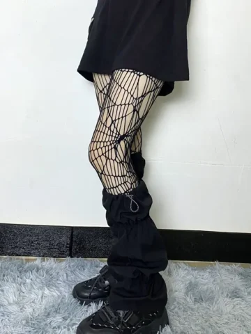 Gothic Solid Color Drawstring Socks