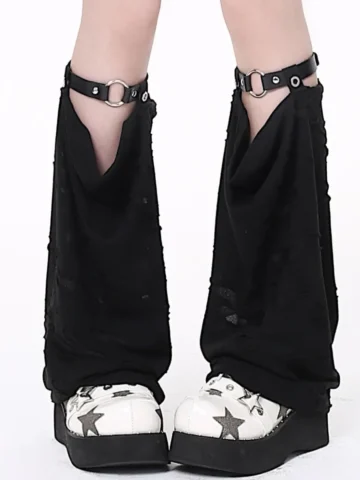 Gothic Punk Black Socks