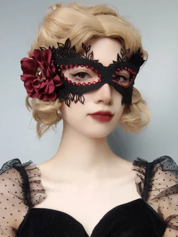 Gothic Halloween Rose Mask