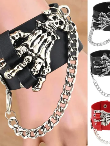 Gothic Skull Bone Claw Bracelet