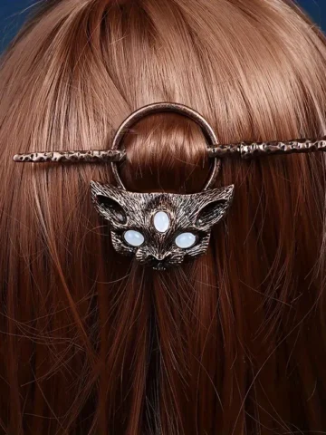 Women Vintage Gothic Cat Moonstone Hair Accessories