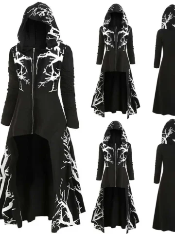Plus Size Gothic Hooded Poncho