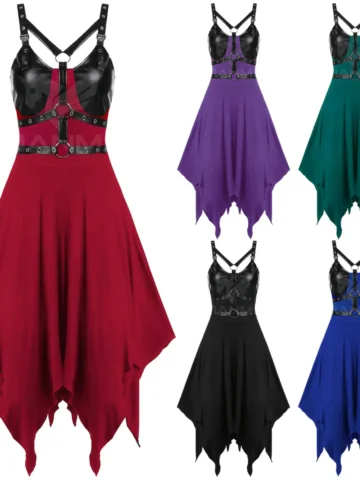Gothic Women Fashion Irregular Hem Dress