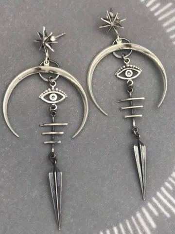 Gothic Halloween Evil Eye Punk Earrings