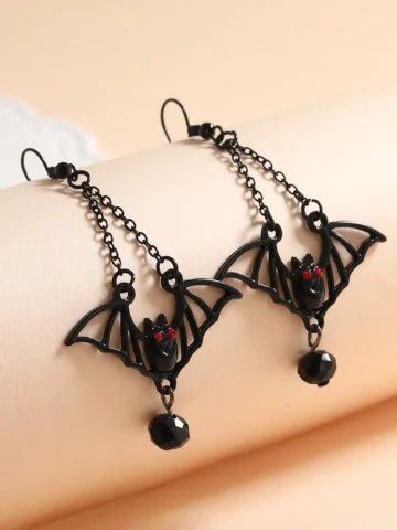 Gothic Creative Exaggerated Halloween Bat Earrings