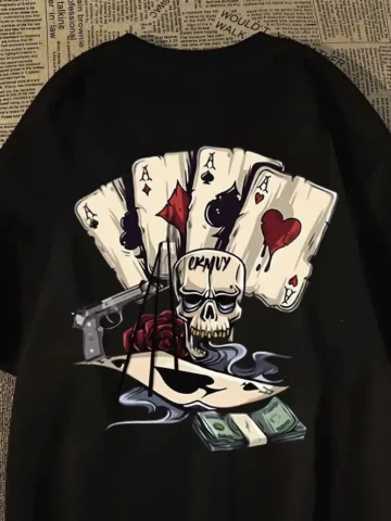 Women Gothic Skull-Print Tee