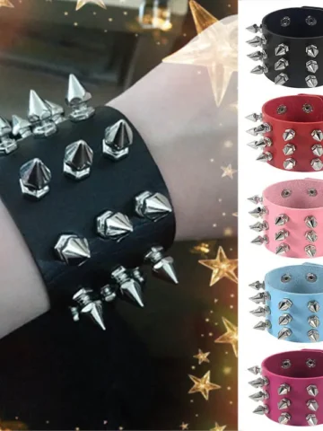 Gothic Punk Stud PU Bracelet