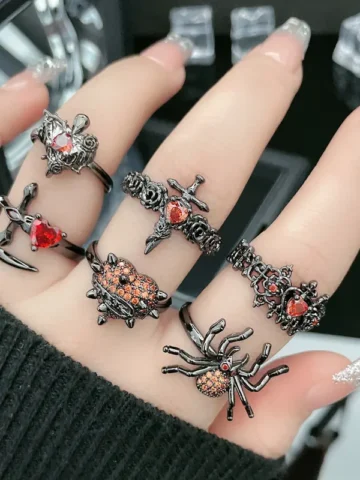 Gothic Dark Cross Opening Ring