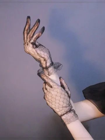 Women Gothic Midnight Angel Sweet Mesh Lolita Lace Summer Thin Gloves