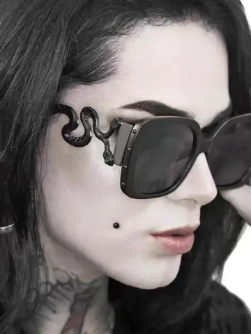 Women Fashion Retro Dark Gothic Double-Headed Snake Sunscreen Sunglasses