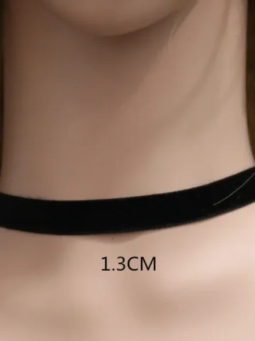 Women Simple Solid Color Gothic Fleece Neck Chain
