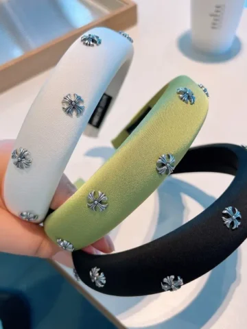 Women Fashion Simple Gothic Metal Cross Sponge Headbands