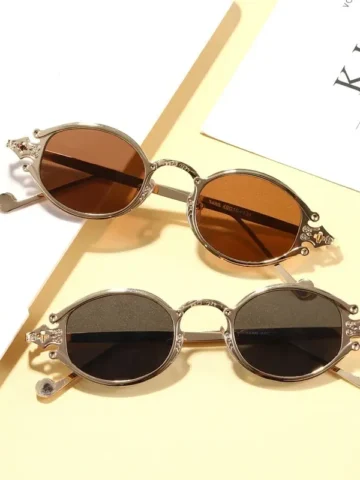 Vintage Street Y2k Fashion Steam Punk Sunglasses Gothic Carved Glasses