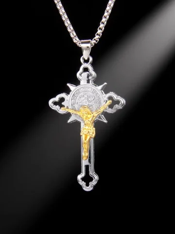 Neutral Fashion Gothic Cross Pendant Necklace
