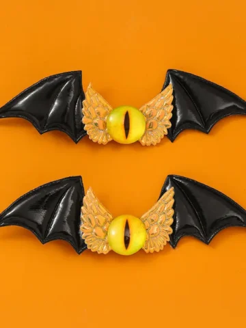 Gothic Dark Halloween Bat Wings Spider Hair Clip