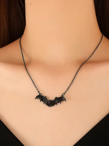 Halloween Women Dark Gothic Style Bat Necklace