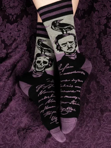 Couple Fashion Vintage Gothic Style Dark Jacquard Mid-Calf Cotton Socks