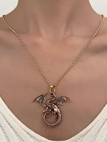 Women Fashion Vintage Gothic Dragon Pendant Necklace
