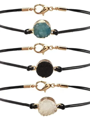 Women Gothic Fashion Lumpy Imitation Crystal Double-Layer Rope Choker