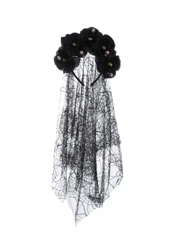 Gothic Style Simulation Floral Headband Halloween Skull Spider Web Head Ornaments