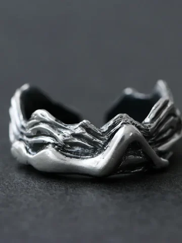 Unisex Gothic Punk Irregular Wave Open Metal Rings