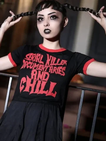 Fashion Women Gothic Letter Graphicl Printing Summer Round Neck Short-Sleeved T-Shirt