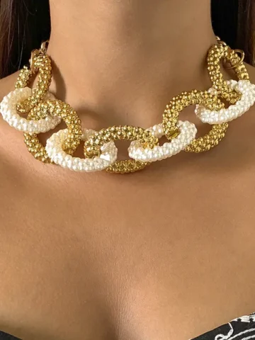 Women Exaggerated Gothic Acrylic Big Chunky Chain Necklace