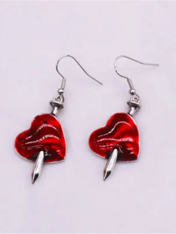 Halloween Gothic Heart Shaped Earrings